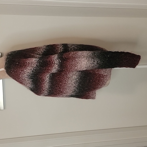 Nordstrom elevenparis 'Tucy' Striped Mohair Blend Cable Knit Sweater, Size M - Picture 3 of 9